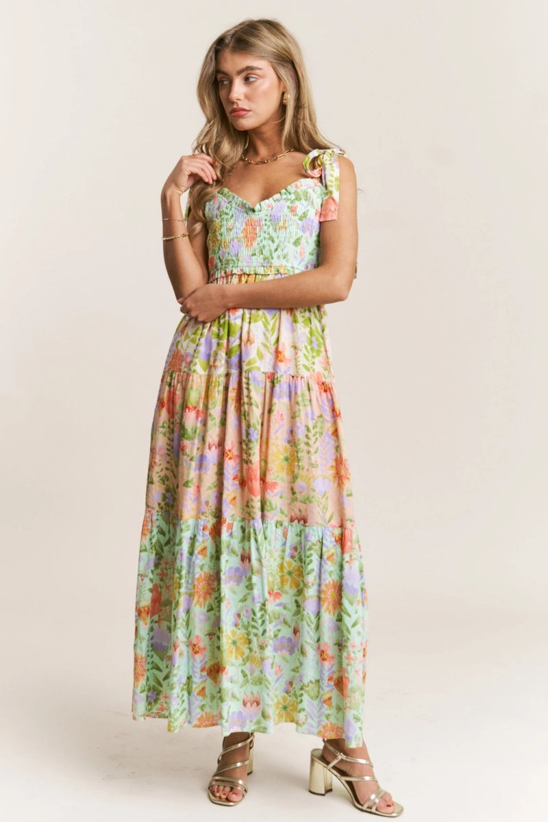 Meadow Bloom Tiered Maxi Dress