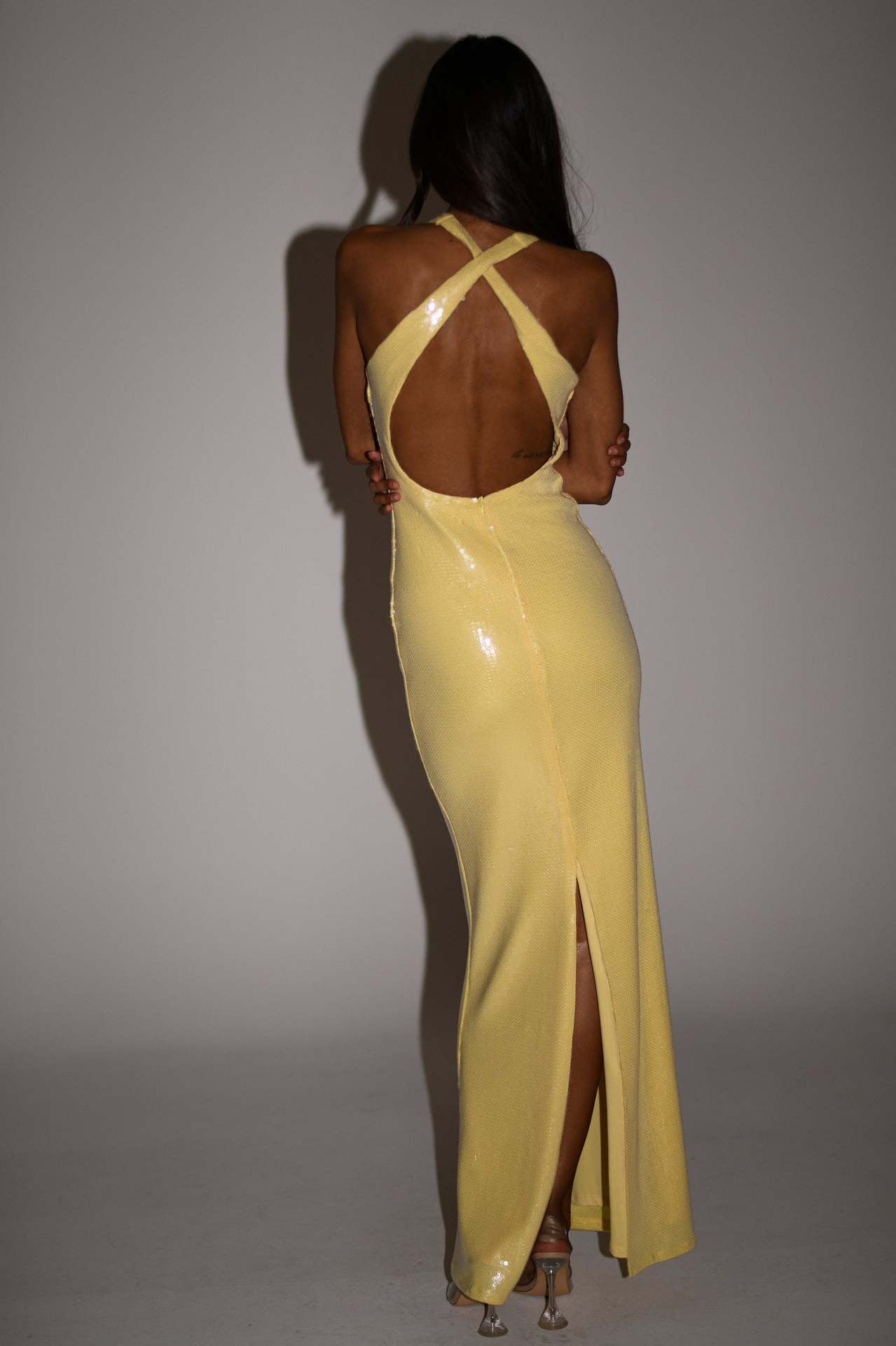 Sexy Cut-Out Halter High Slit Maxi Dress