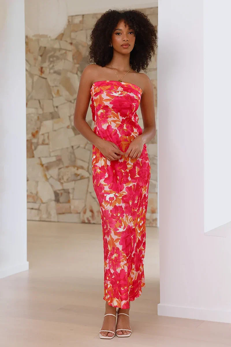 Miya Maxi Dress - Pink/Red Floral