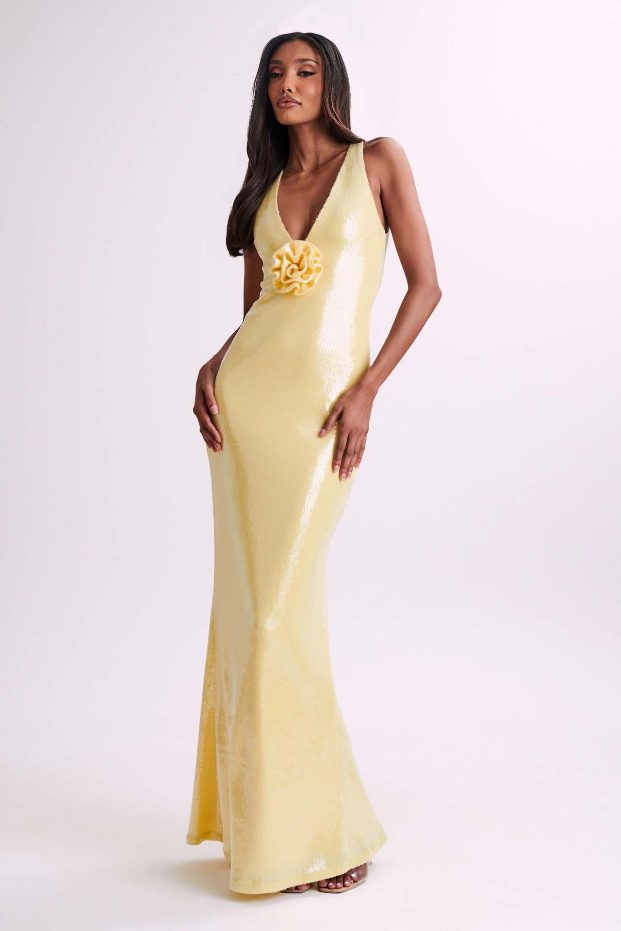 Sexy Cut-Out Halter High Slit Maxi Dress