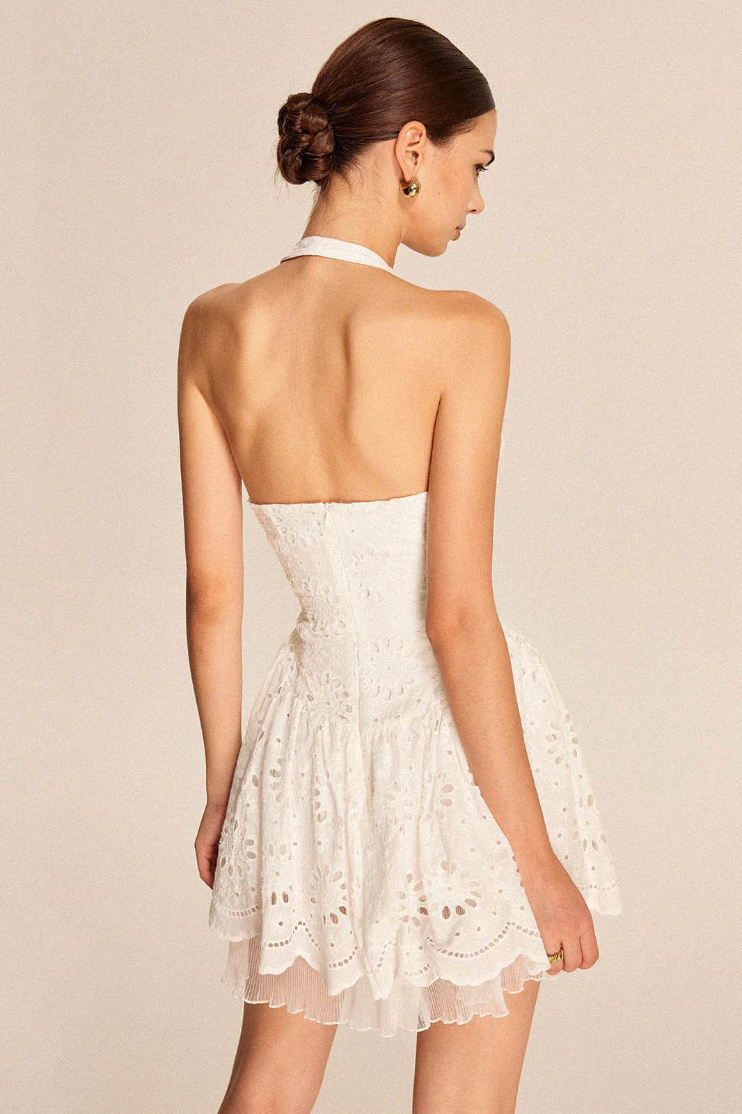 White Sexy Pure Lace Mini Dress