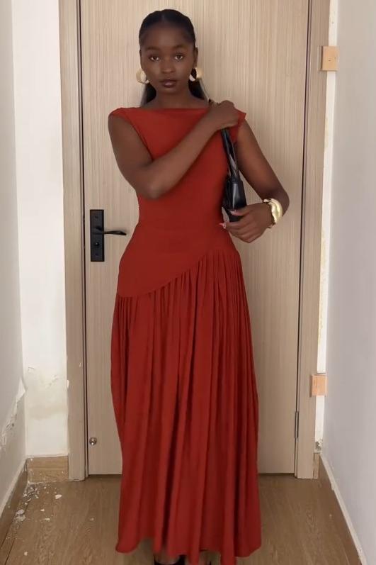 Sweet Orange Maxi Dress