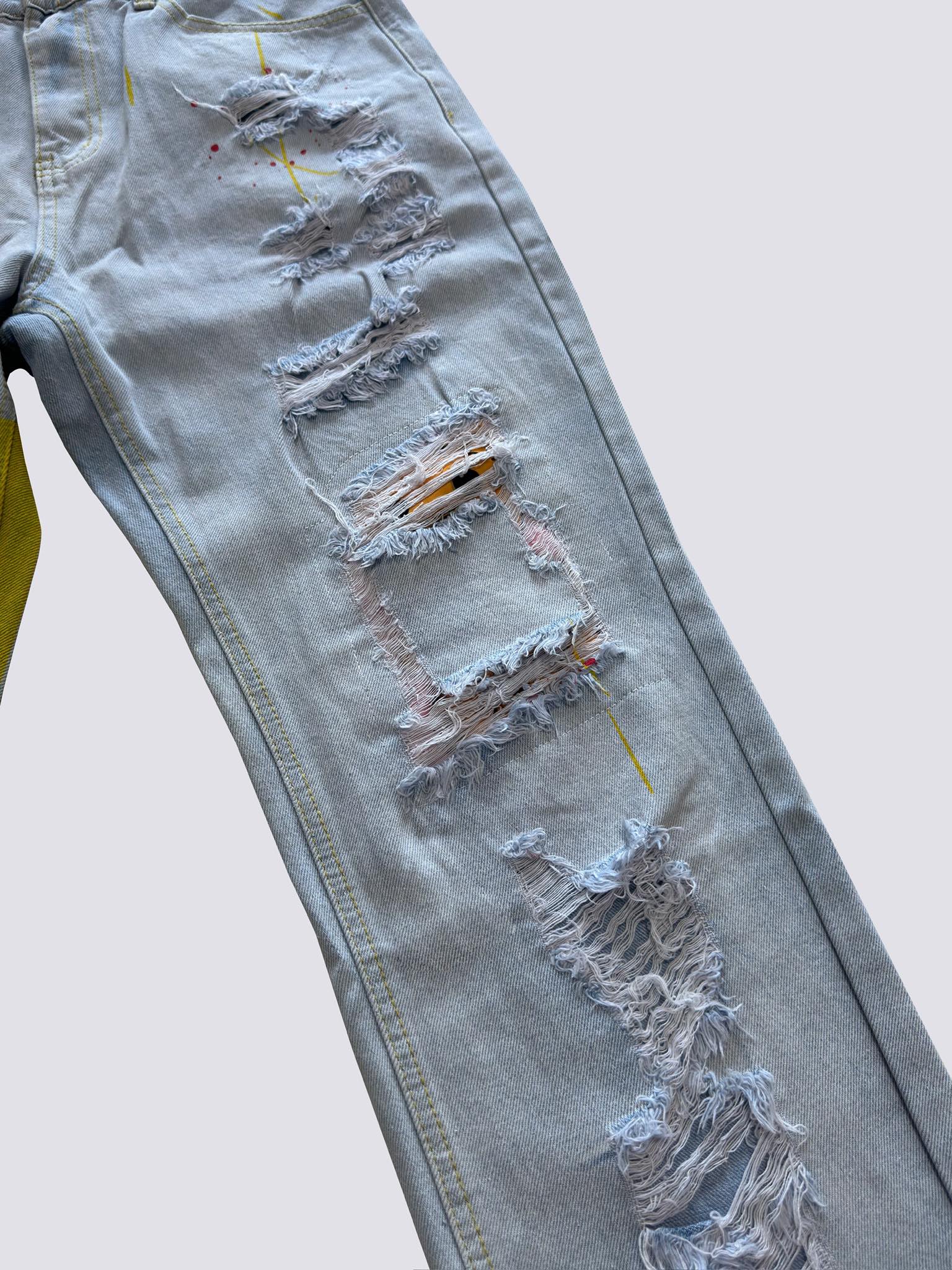 Drew House Teddy Bear Smiling Face Jeans