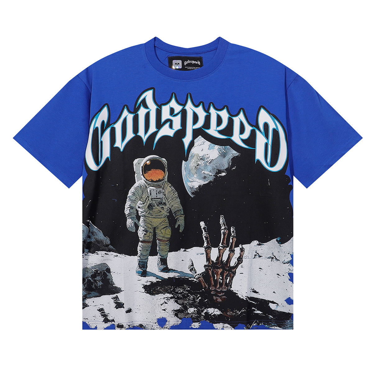 New arrival Satirical astronaut moon landing print cotton tee