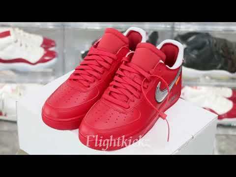 Nike Off-White Air Force 1 AF1 University Red