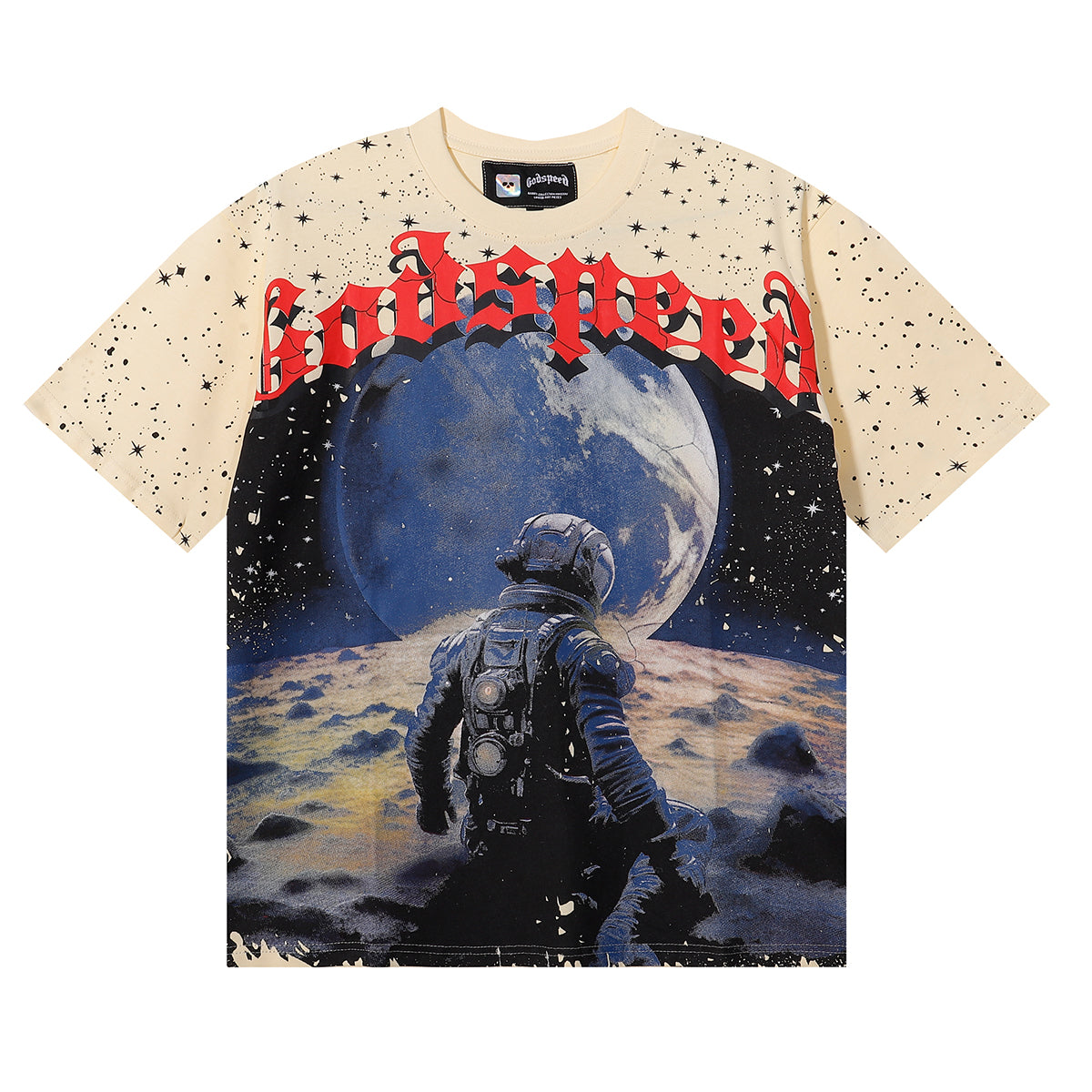 new arrival Astronaut Earth with Starry Sky Print cotton tee