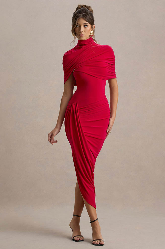 Cape Waist Midi Dress