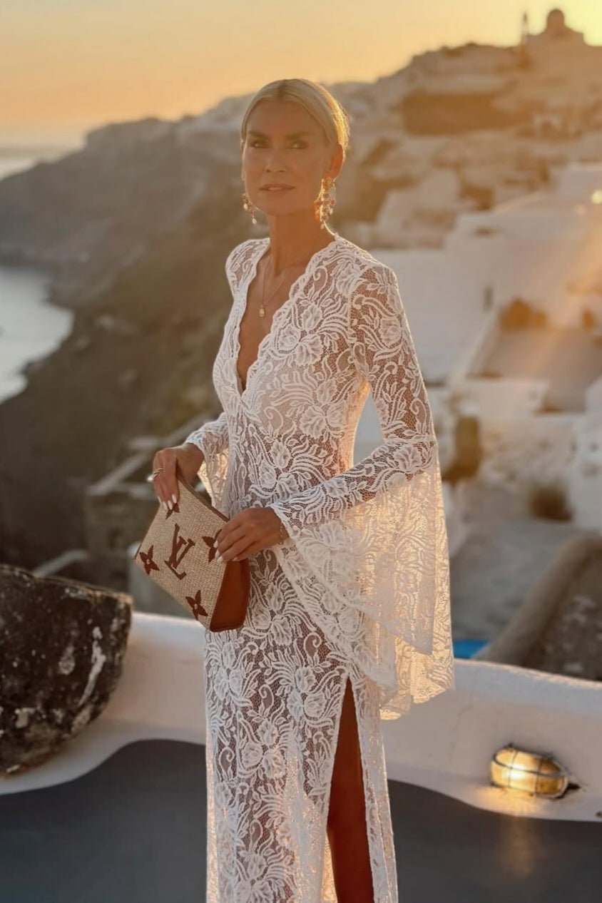 Lace Bell Sleeve Maxi Dress