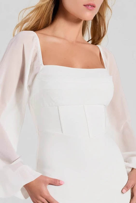 Playful in White Mini Dress