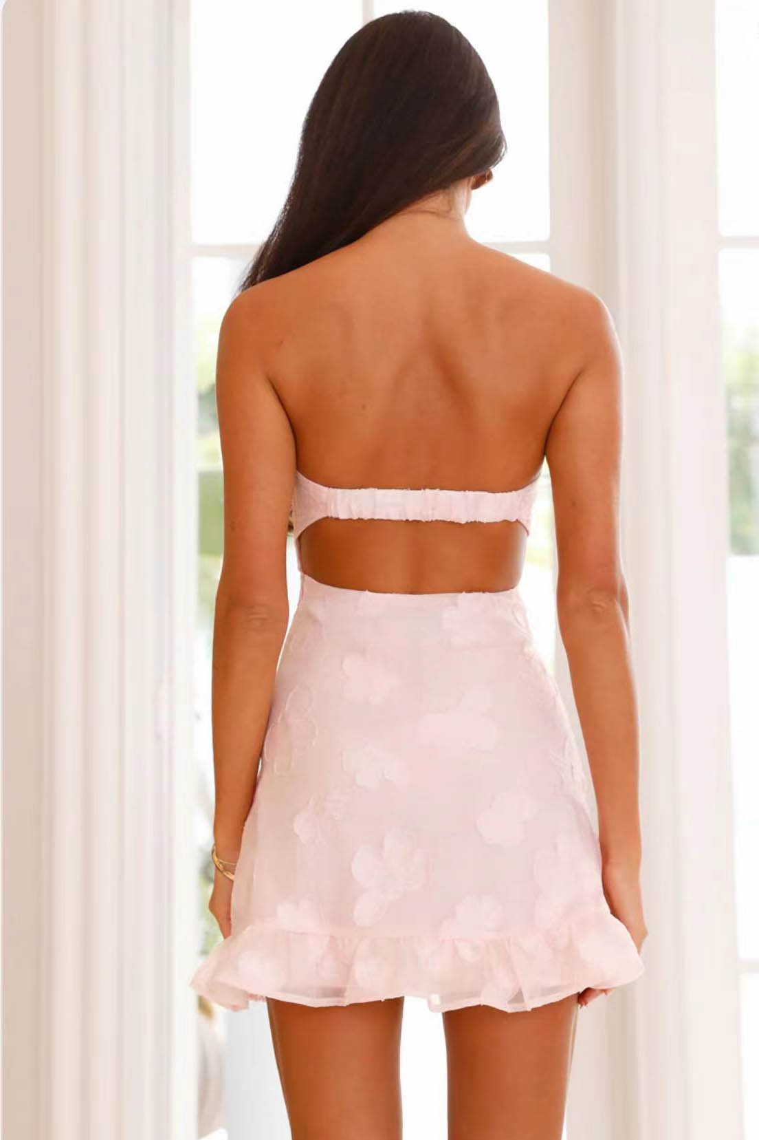 Vintage Bloom Strapless Mini Dress