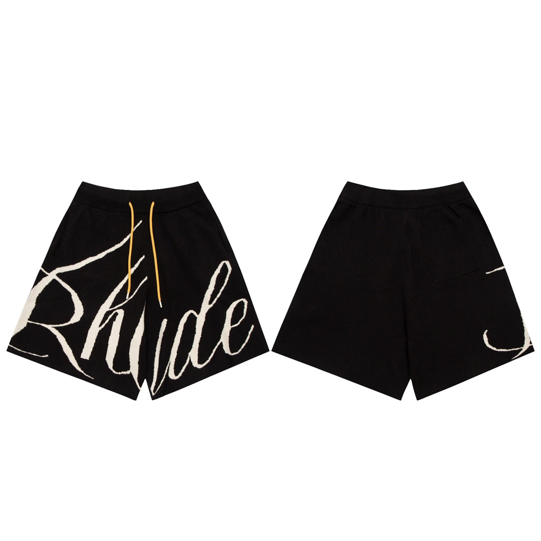 Rhud3 2023ss men's and women's knitted jacquard alphabet shorts
