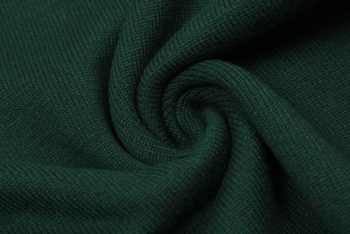 Am1 2024SS classic green jacquard big heart turtleneck sweater