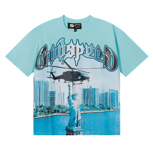 New arrival Helicopter Liberty Bell Print tee
