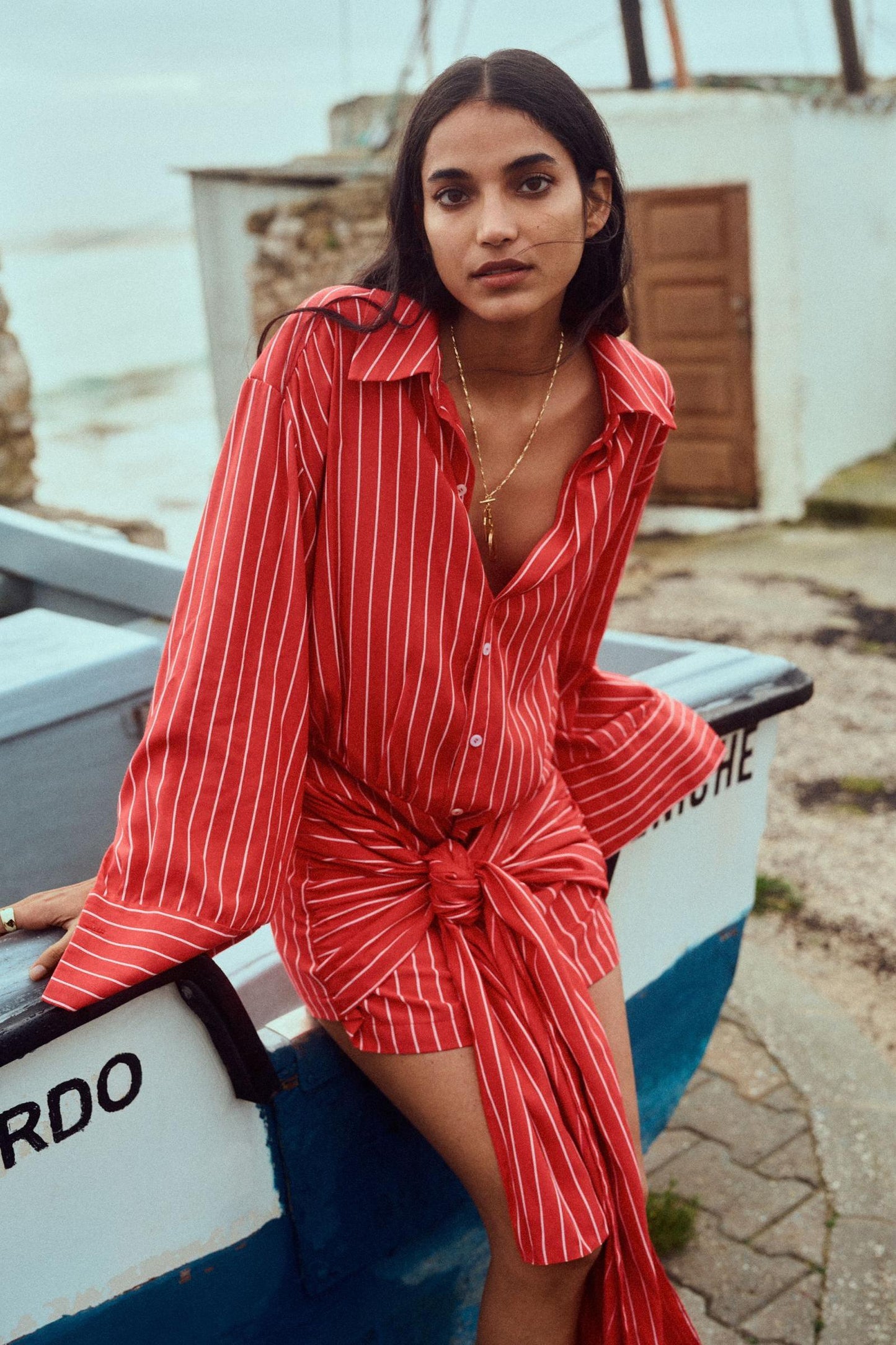 Ella Long Sleeve Striped Mini Dress