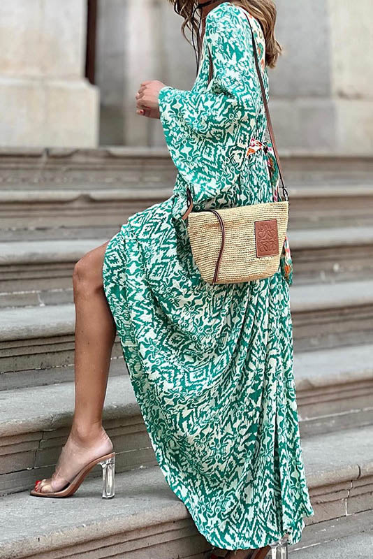 Summer V-Neck Floral Midi Dress