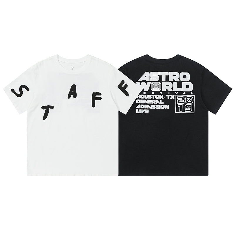 Travis Scott Cactus Jack Fesrival Staff Tee rap tour short sleeves
