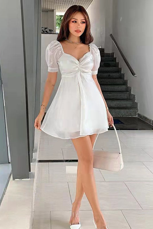 Puff - Sleeve Sheer Princess Dress