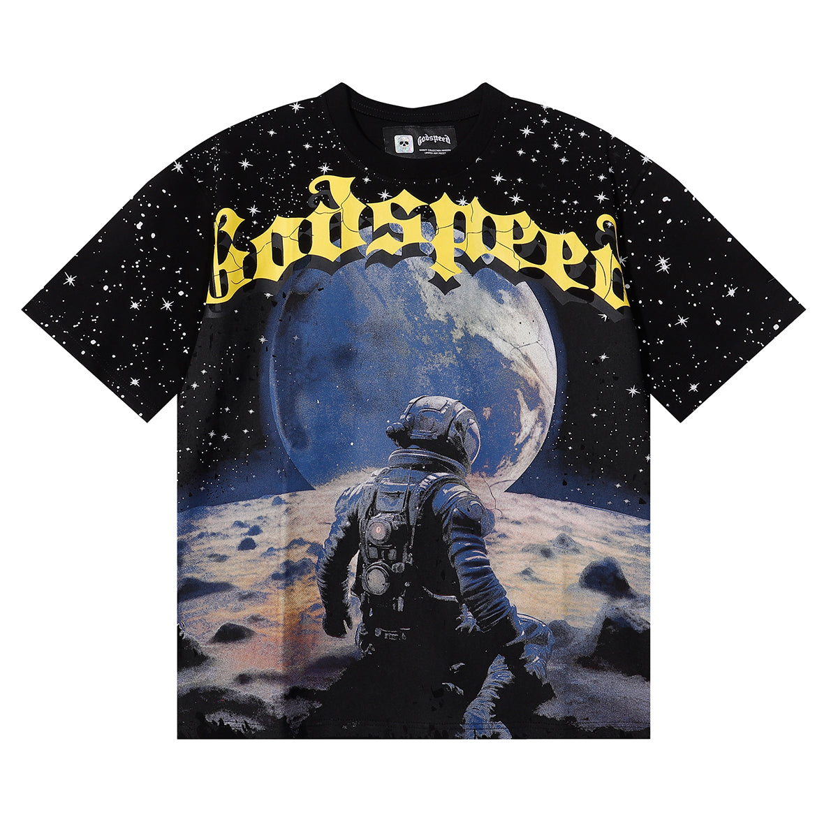 new arrival Astronaut Earth with Starry Sky Print cotton tee