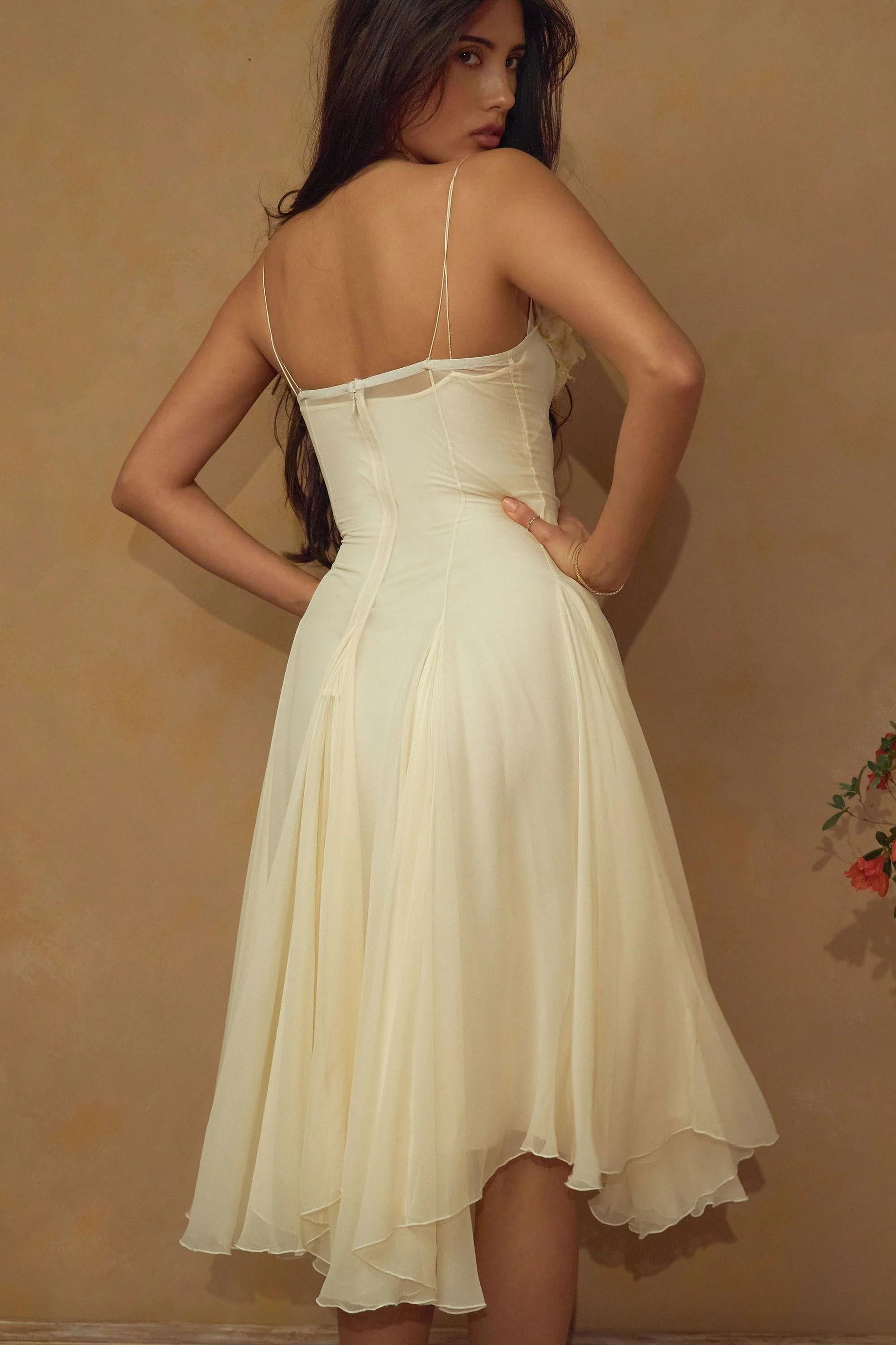 Floral Embellished Cami Midi Dress