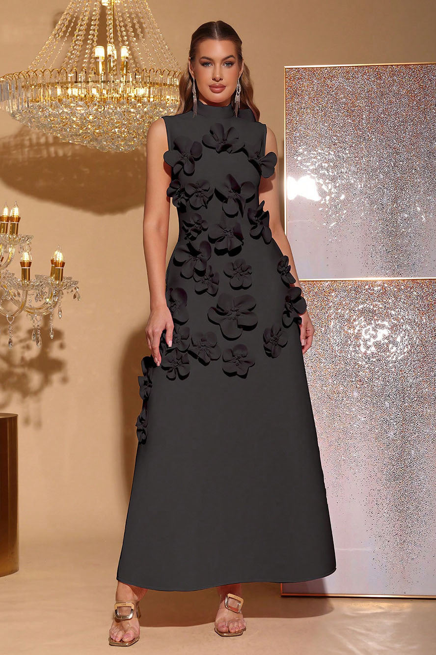 Ethel Flower Embellished Sleeveless Maxi Dress