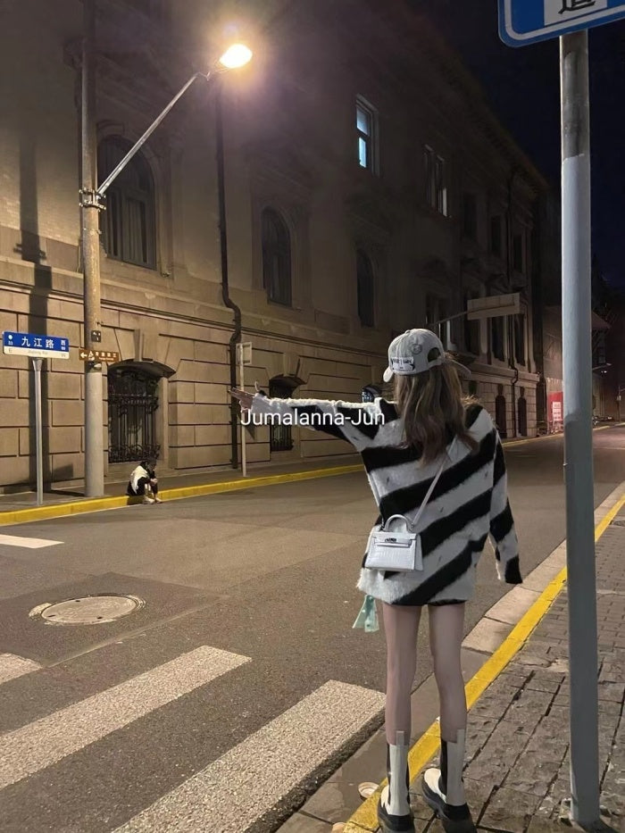 OFF WHITE Mohair Sweater White Zebra
