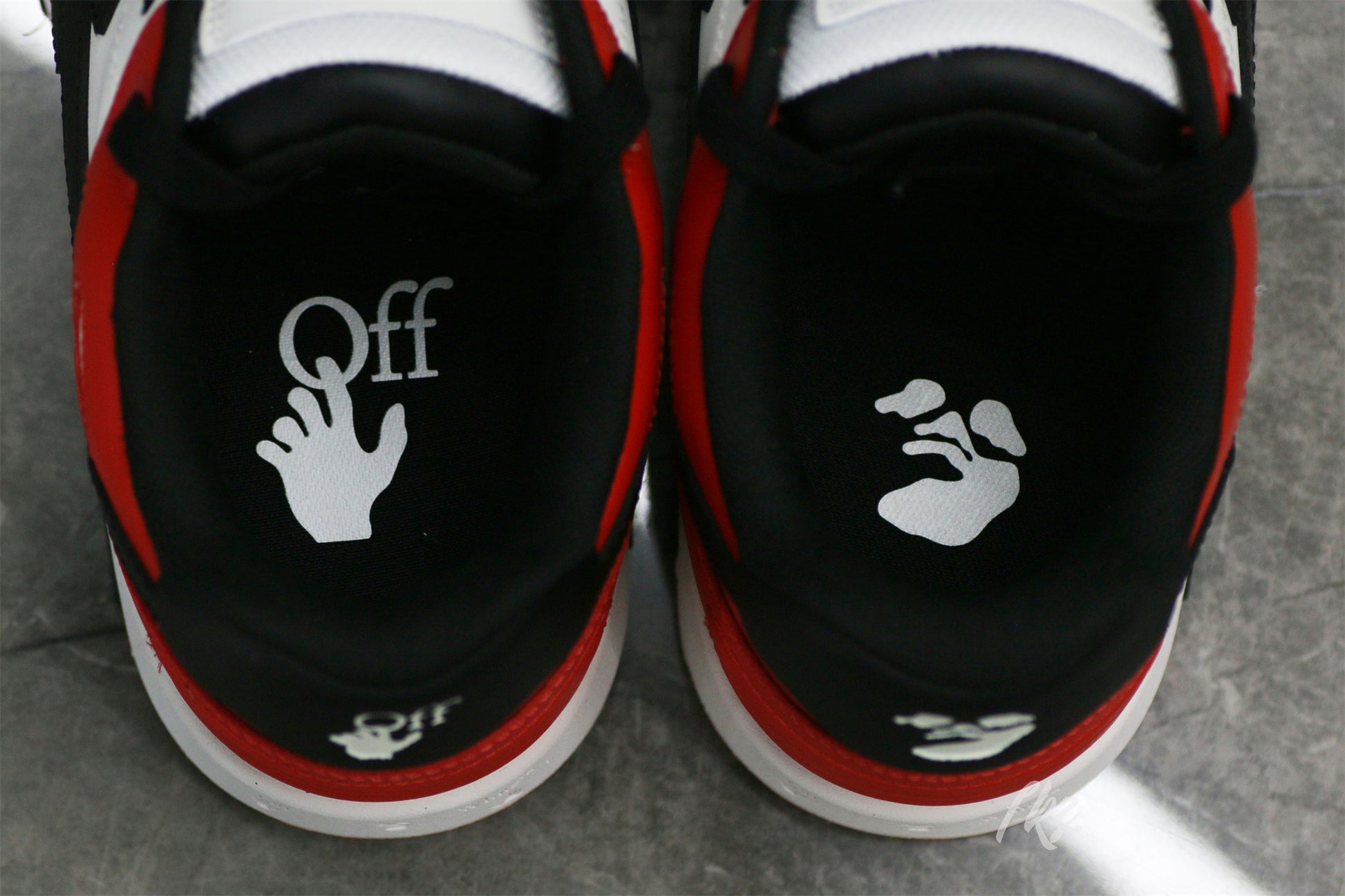 OFF-WHITE White & Black Red 'Out Of Office' Sneakers