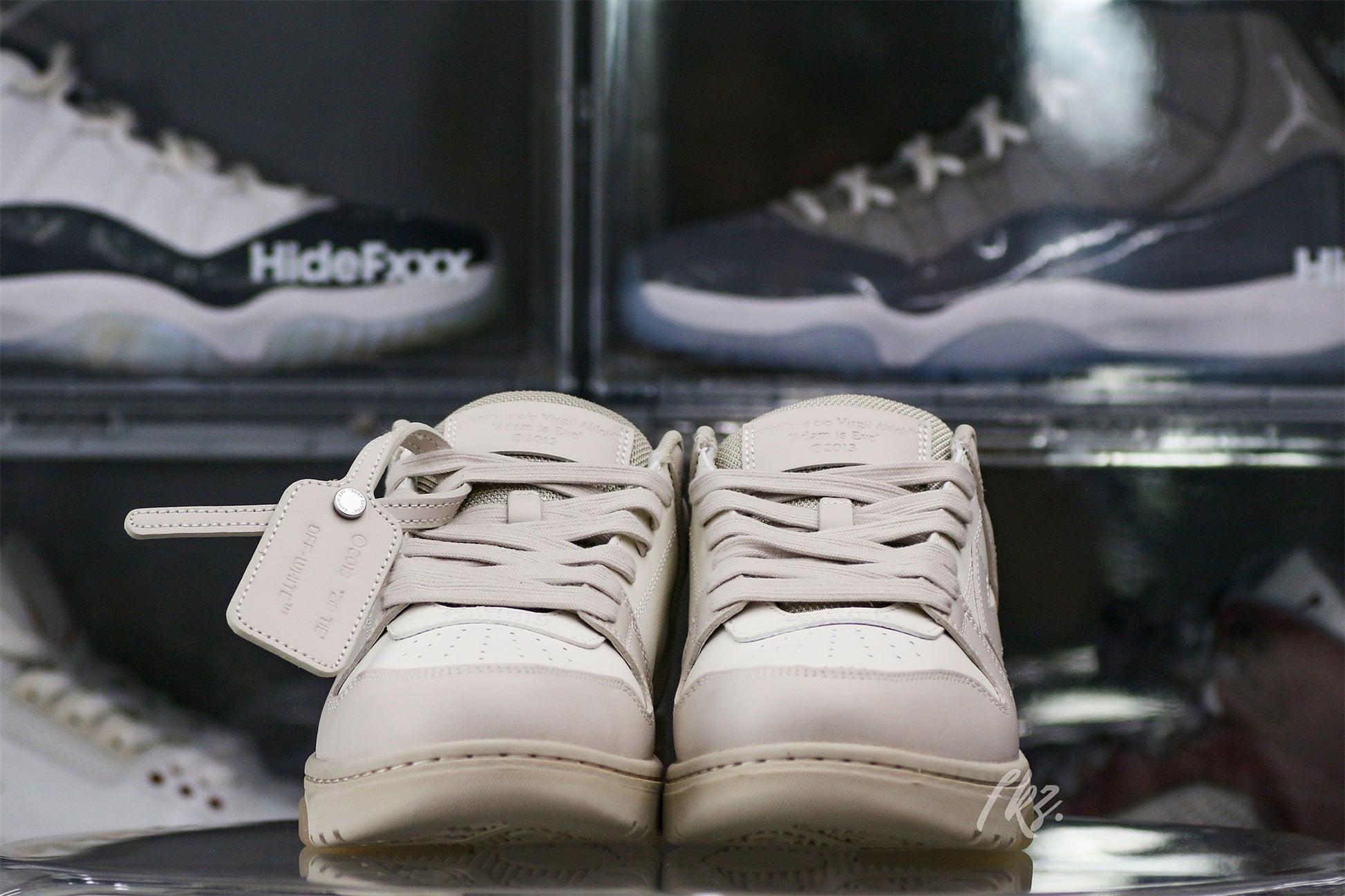 Off-White White & Beige 'Out Of Office' Sneakers