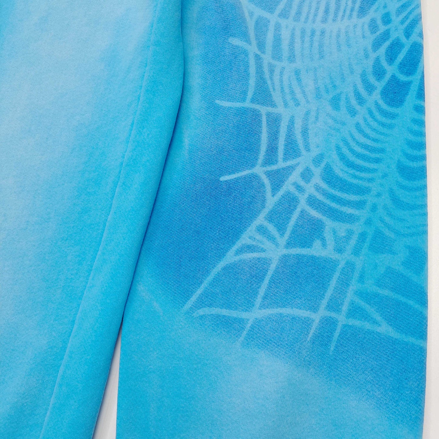 1:1 Blue letter shadow mesh printed light blue sweatpants