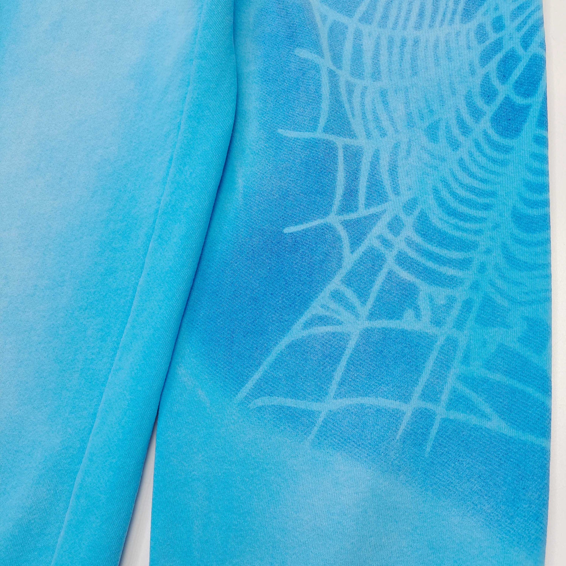 1:1 Blue letter shadow mesh printed light blue sweatpants
