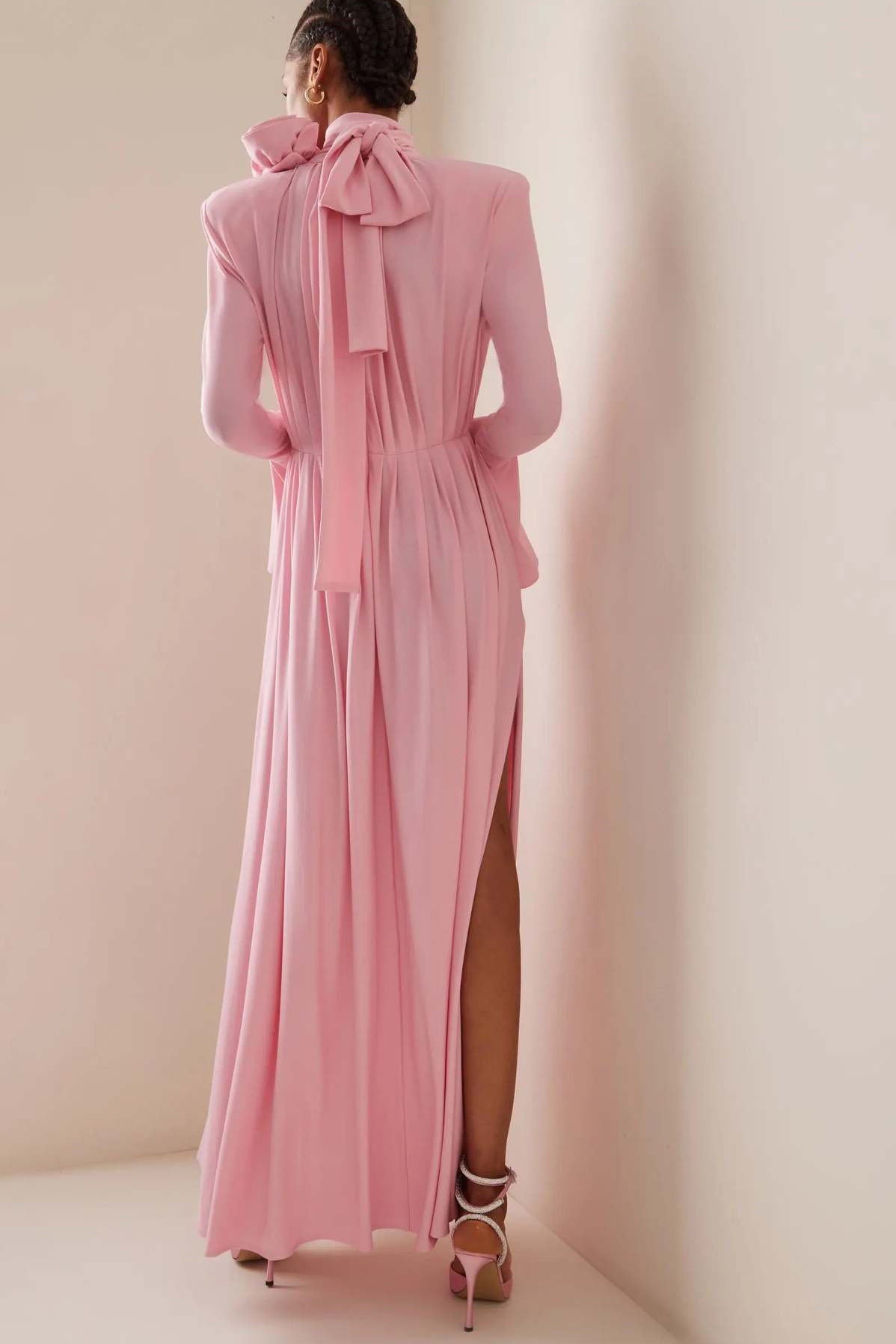 Luxury Vintage Cut-Out Deep V Halter 3D Floral Maxi Dress