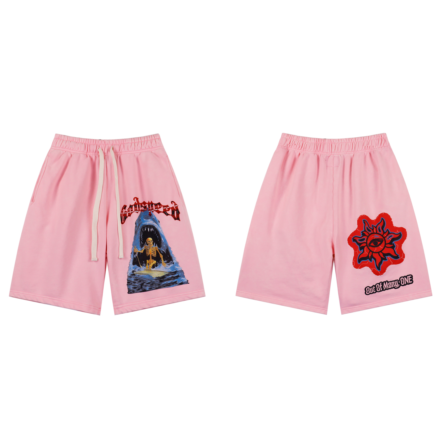 25SS new releasing shark print distressed short pants