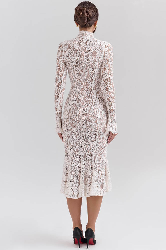 Lace High Waist Slimming Bodycon Dress