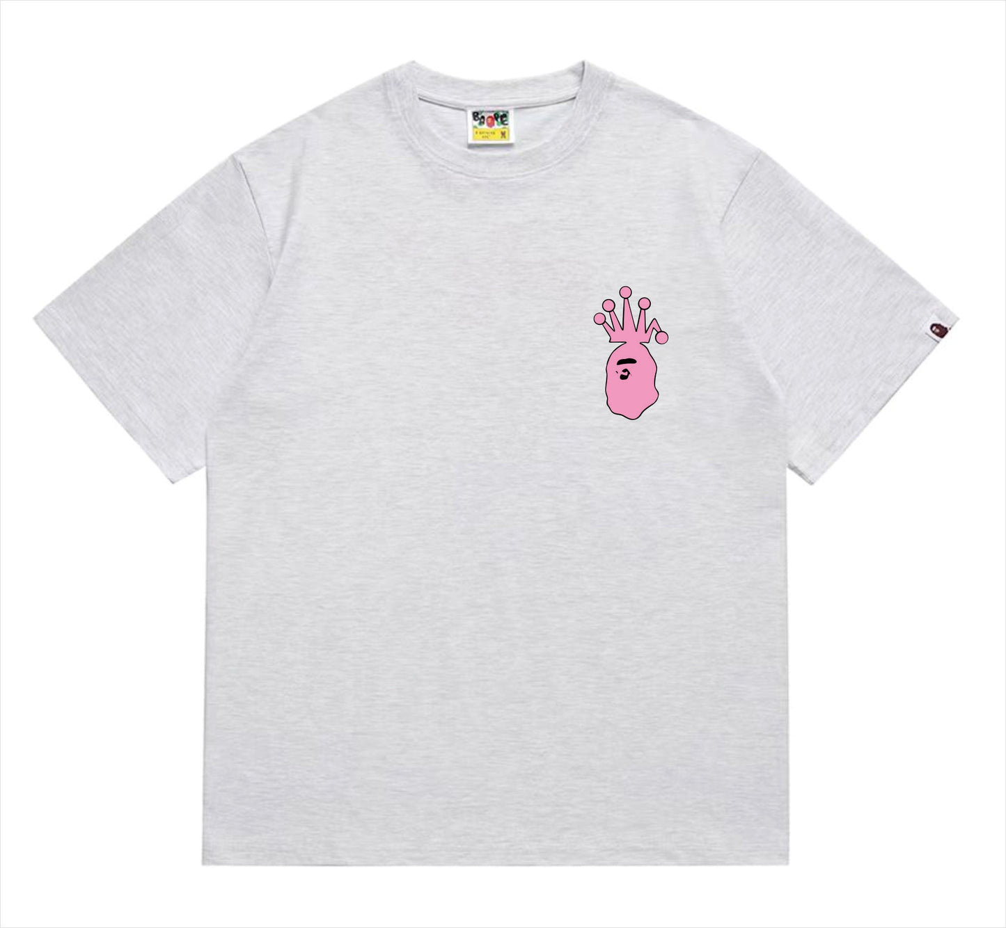 BAPE×Stuss! Pink Color logo lettering Tee