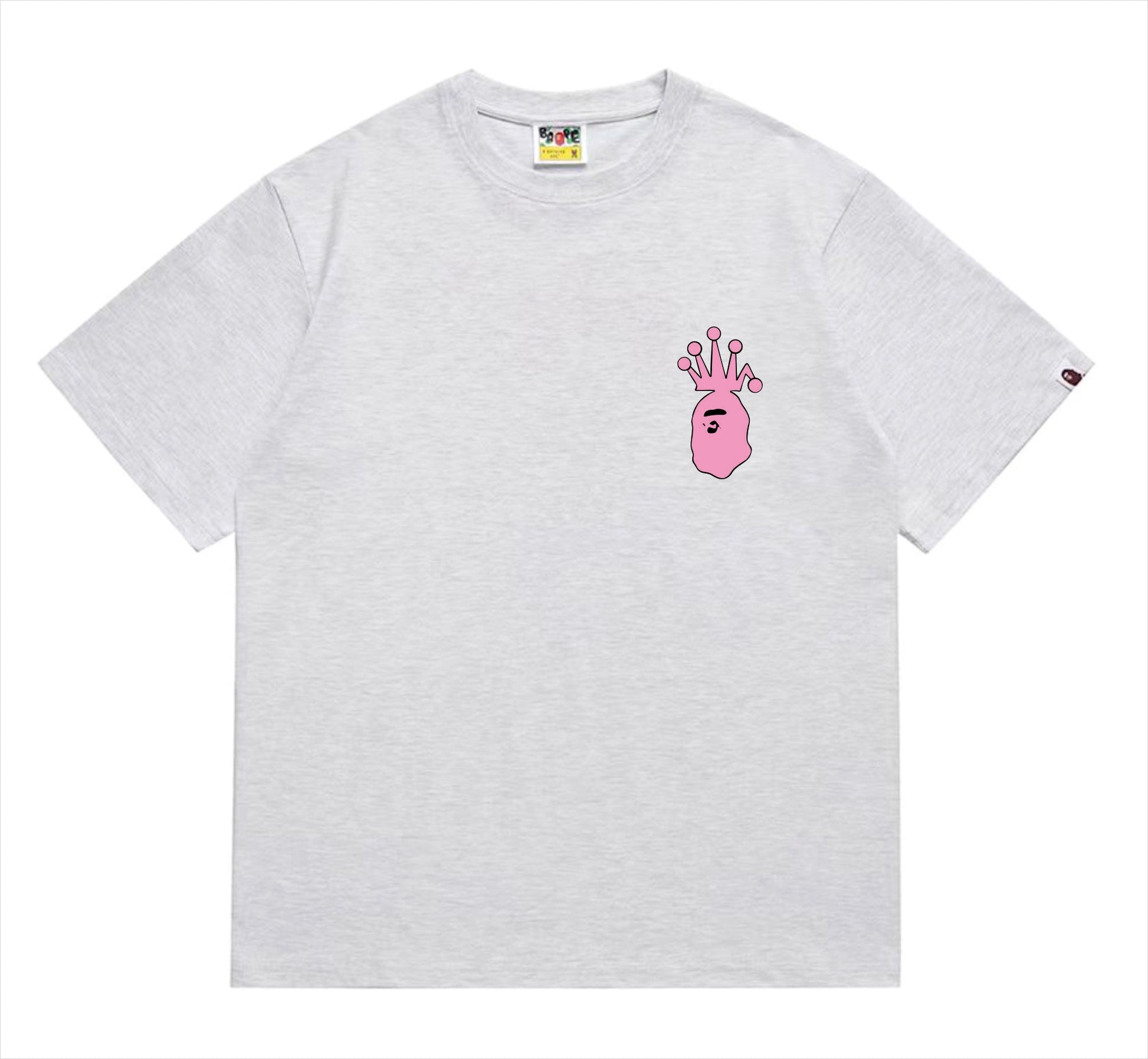 BAPE×Stuss! Pink Color logo lettering Tee