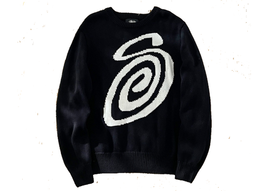 Stussy S curly mosquito coil knit sweater