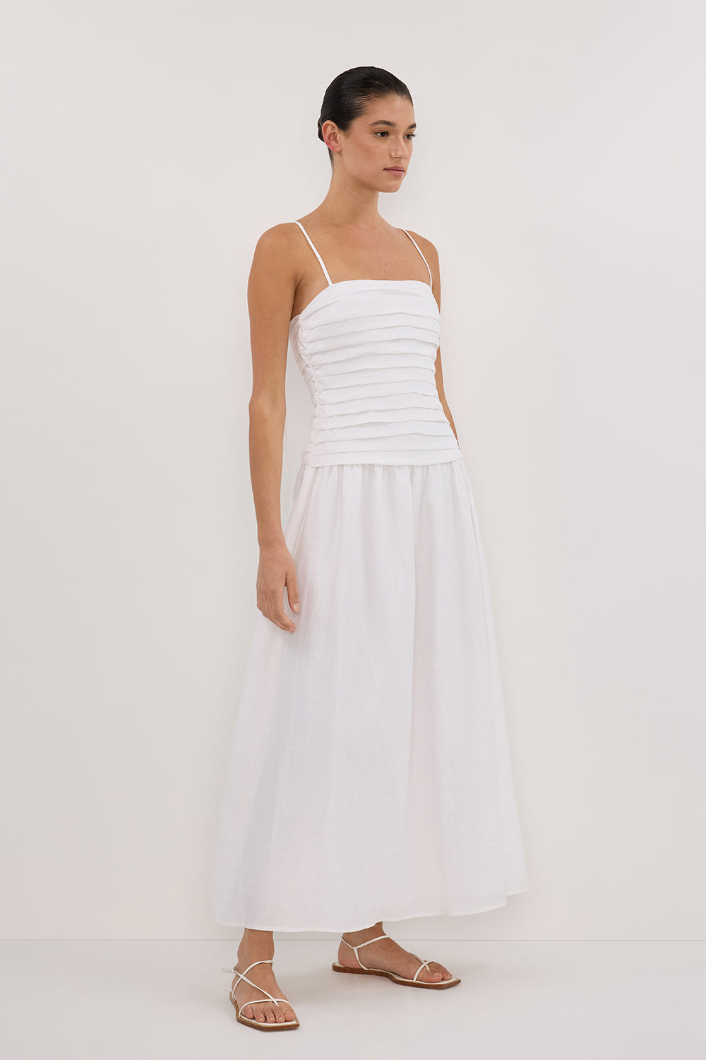 Reena White Midi Dress