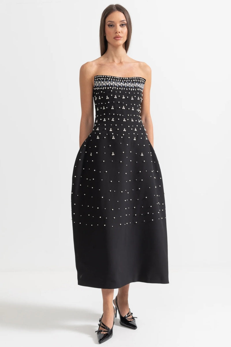 Verna Crystal-embellished Sleeveless Midi Dress