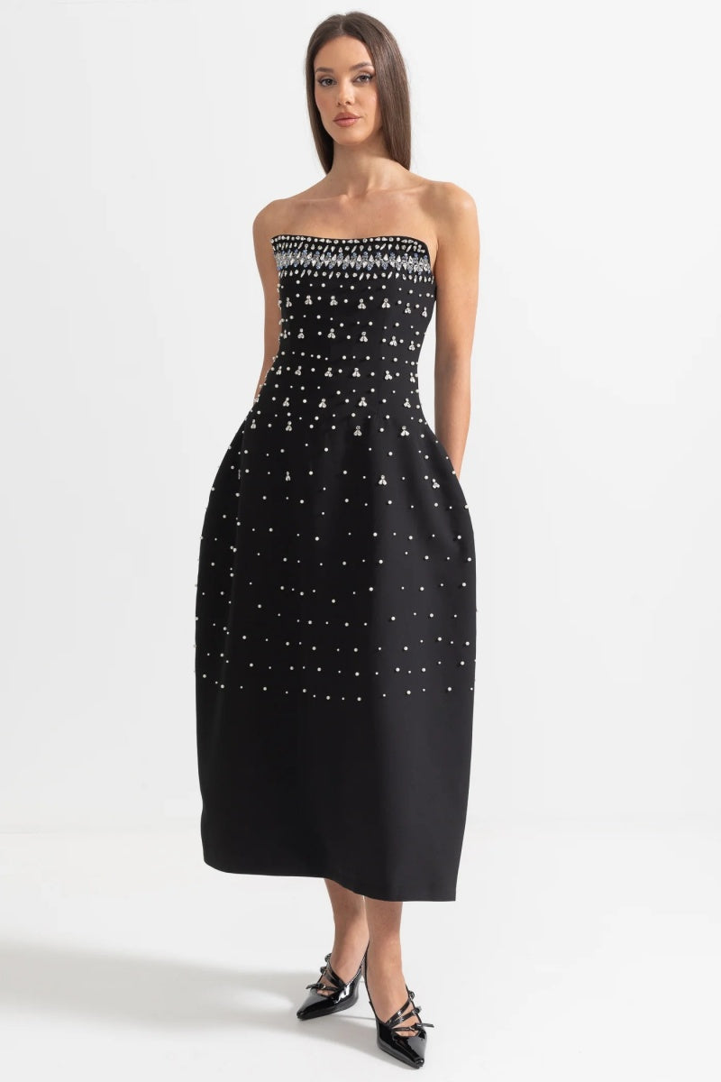 Verna Crystal-embellished Sleeveless Midi Dress