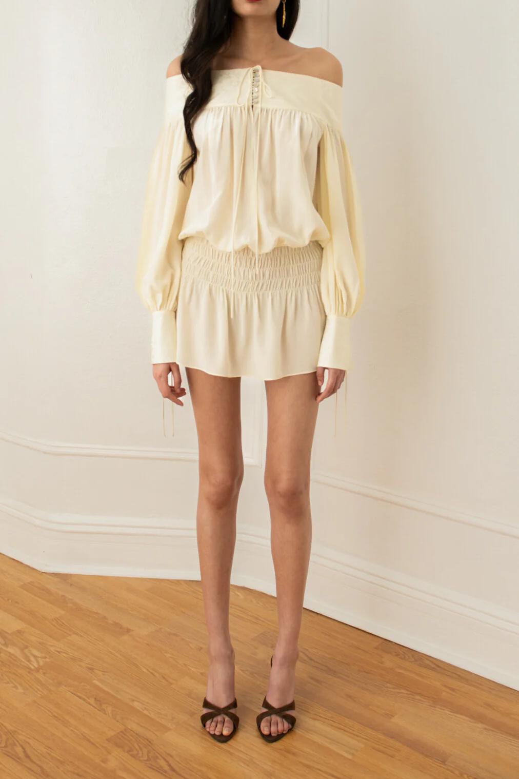 Creamy Off Shoulder Dress