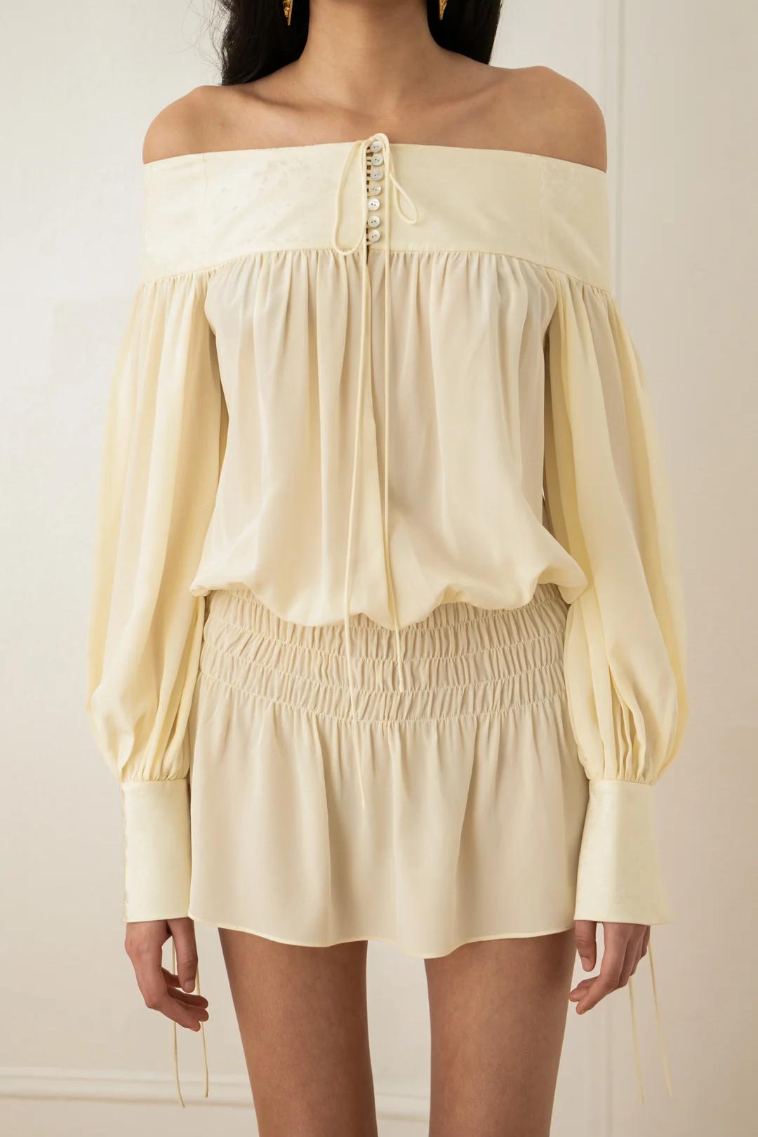 Creamy Off Shoulder Dress