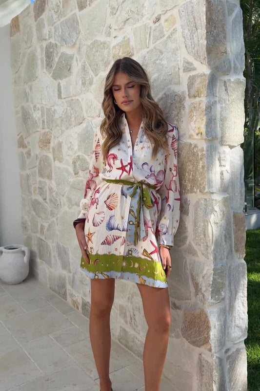 Long Sleeve A-Line Resort Dress