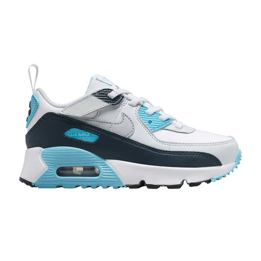 Nike Air Max 90 EasyOn White Baltic Blue Armory Navy Wolf Grey (PS)