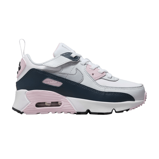 Nike Air Max 90 EasyOn White Pink Foam Armory Navy Wolf Grey (PS)