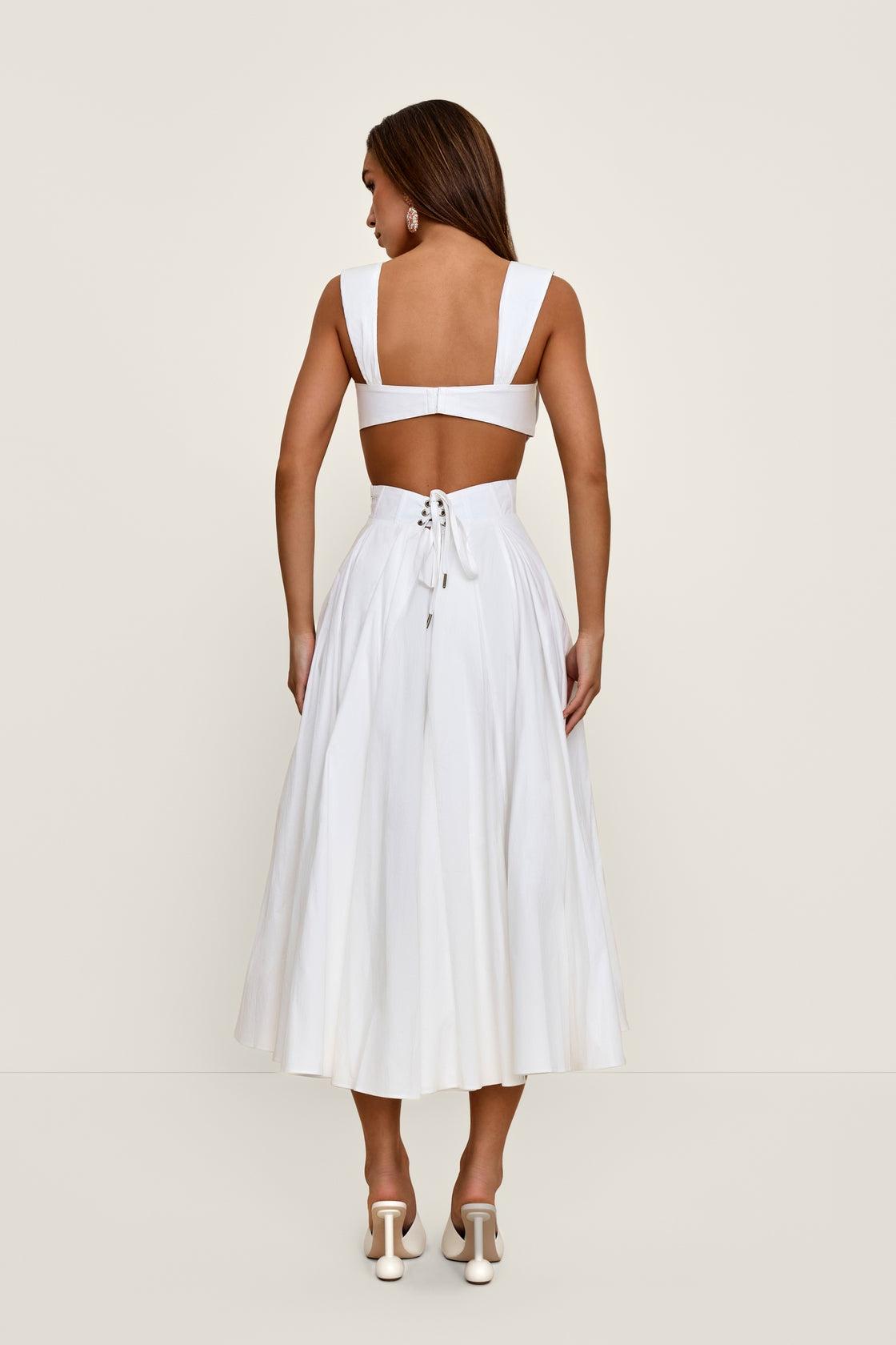 Structured Ruched Midi Dress