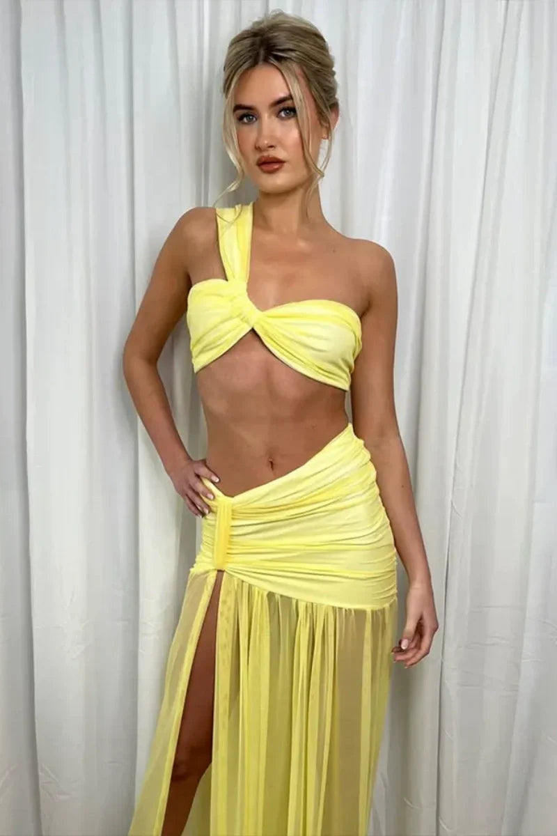 Sexy Bikini Top Mesh Hip Skirt