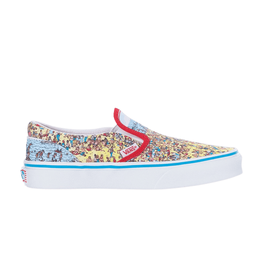 Vans Classic Slip-On Wheres Waldo Beach (Kids)