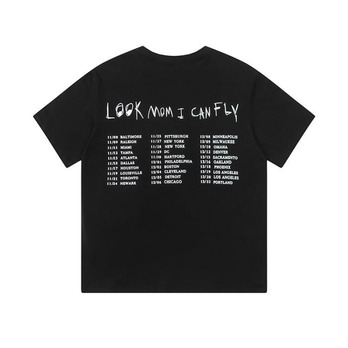 Travis Scott Cactus Jack Astroworld Logo solid color letter printing short sleeves