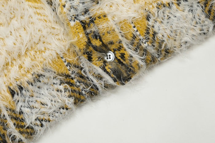 Stussy Hairy Plaid Cardigan Sweater
