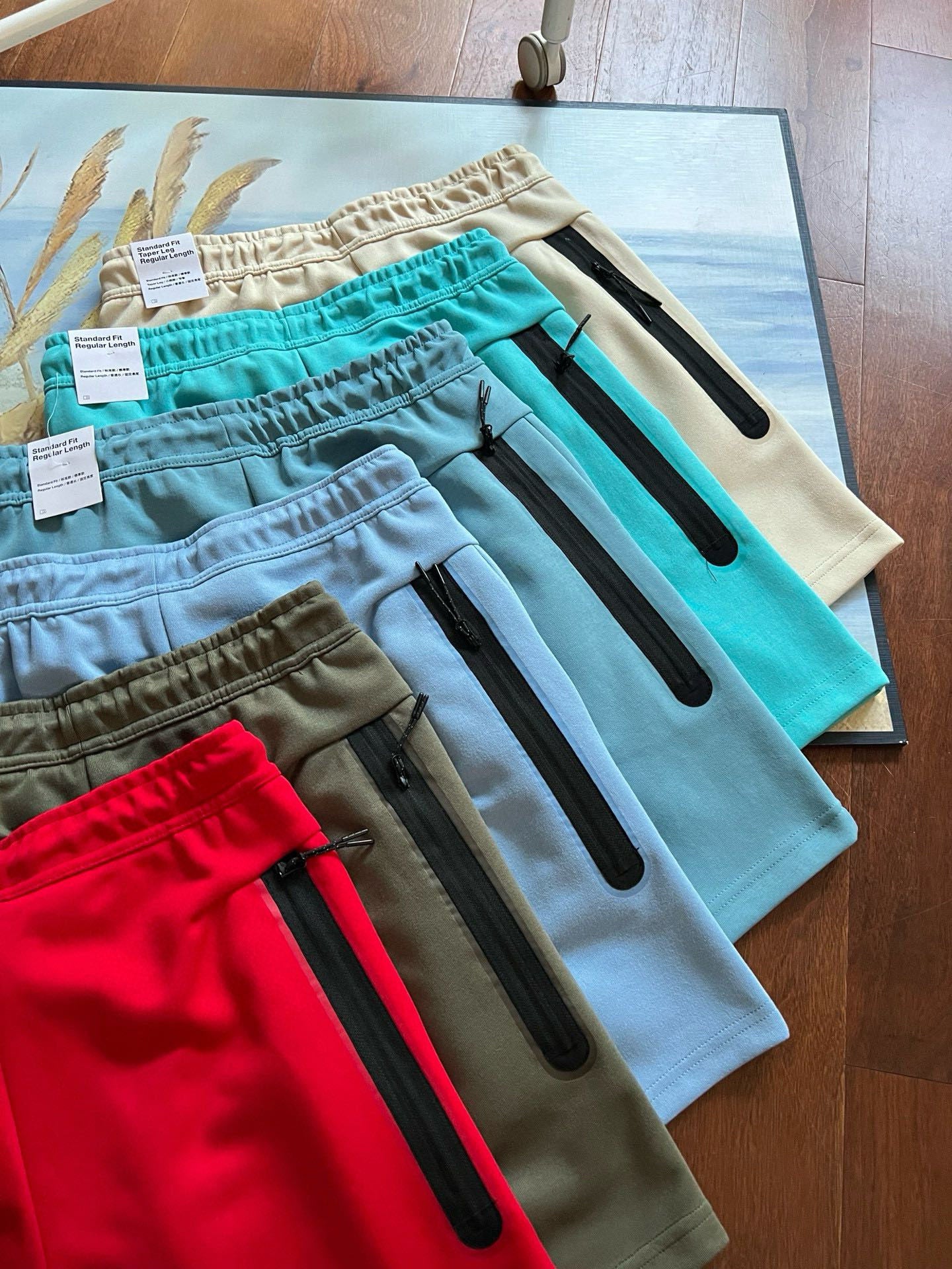 Drill Style TECH FLEECE New Men's Knitted Side Compression Sport Shorts Capri Pants