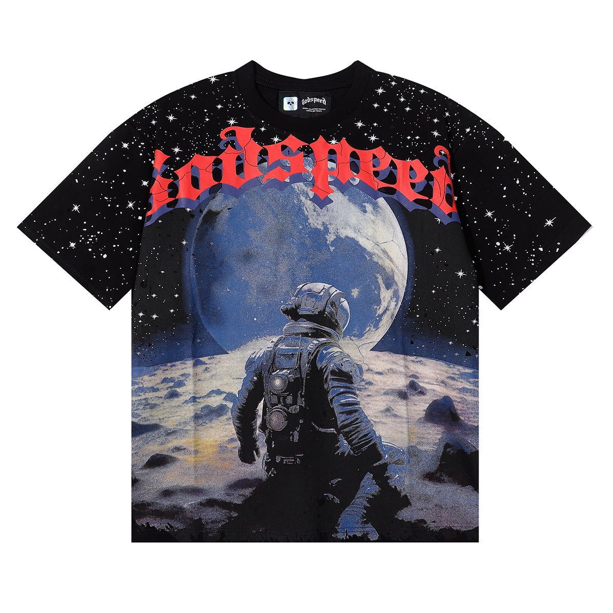 new arrival Astronaut Earth with Starry Sky Print cotton tee